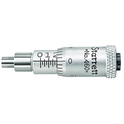 Starrett® 460A Mechanical Micrometer Head, 0 to 1/4 in, Graduations: 0.001 in, Steel, Satin Chrome