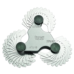 Starrett® 472 Screw Pitch Gauge, 4 to 84 TPI Measuring, 51 Leaves, Steel