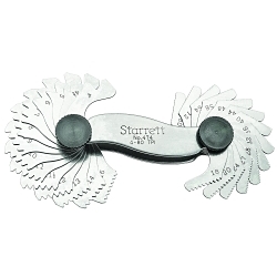 Starrett® 474 Screw Pitch Gauge, 4 to 80 TPI Measuring, 28 Leaves, Steel