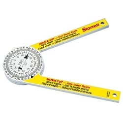 Starrett® 505P-7 Global Series® Combination Dial Reading Miter Protractor, 0 to 360 deg Measuring, 7 in L, Plastic