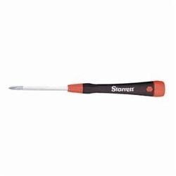 Starrett® 551G 551 Global Series® Lightweight Precision Screwdriver, #1 Phillips® Point, Vanadium Steel Shank, 6-3/8 in OAL, Rubber Handle, Vapor Chrome