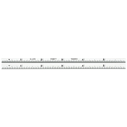 Starrett® 610N-6 604 Spring Tempered Precision Rule, Imperial Measuring System, Graduations #10 to 32nds One Side, 64ths on Reverse Side, 6 in L, Steel, Silver