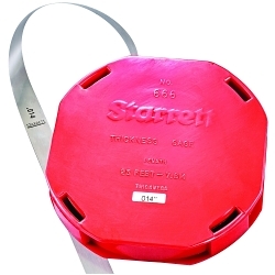 Starrett® 666-14 Straight Leave Thickness Gage With Dispenser Case, 25 ft L x 1/2 in W x 0.014 in THK, Tempered Steel