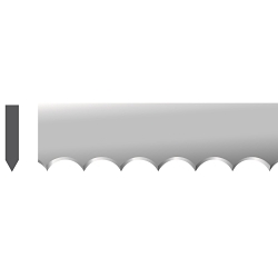 Starrett® 93580-100 Scallop Edge Band Knife Blade, 5/8 in W x 0.018 in THK, Double Bevel Teeth, Stainless Steel Body