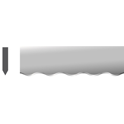 Starrett® 93388-100 Wavy Edge Starrett® Band Knife, 1/2 in W x 0.022 in THK, 3/4 in Pitch Double Bevel Teeth, HSS Body