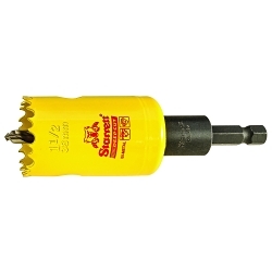 Starrett® ADCH0112 Global Series® Bi-Metal Deep Cut Dual Pitch Hole Saw With Arbor, 1-1/2 in Dia, 2 in D Cutting, HSS Cutting Edge, 5/8-18 Arbor