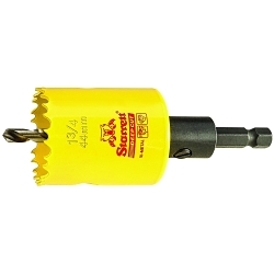 Starrett® ADCH0134 Global Series® Bi-Metal Deep Cut Dual Pitch Hole Saw With Arbor, 1-3/4 in Dia, 2 in D Cutting, HSS Cutting Edge, 5/8-18 Arbor