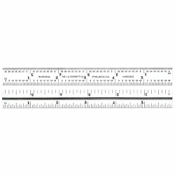Starrett® B33J-4R Inch Reading Regular Combination Square Blade, 6 in L Steel Blade, 4R - 8ths, 16ths, Quick-Reading 32nds, 64ths Graduation