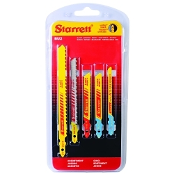 Starrett® BU2 Global Series® Multi-Purpose Jig Saw Blade Kit, 5 Pieces, 6/32 TPI, Unified Shank, Bi-Metal