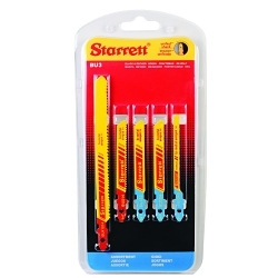 Starrett® BU3 Global Series® Jig Saw Blade Kit, 5 Pieces, 10 to 14/32 TPI, Unified Shank, Bi-Metal