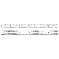 Starrett® C303SR-6 Semi-Flexible Precision Rule, Imperial Measuring System, Graduations #3R to Quick-Reading 10ths, Aircraft Quick-Reading 50ths, 32nds and 64ths, 6 in L, Steel, Silver