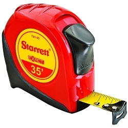 Starrett® Exact® KTX1-35-N Pocket Tape, 35 ft L x 1 in W Blade, Imperial Measuring System, 1/16 in Graduation