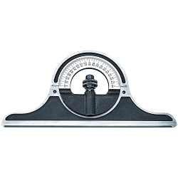 Starrett® PNR-1224W Non-Reversible Protractor Head, For Use With Combination Square, Combination Sets and Bevel Protractor, Cast Iron, Black Wrinkle