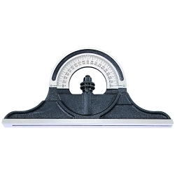 Starrett® PR-1224W Reversible Protractor Head, For Use With Combination Square, Combination Sets and Bevel Protractor, Cast Iron, Black Wrinkle