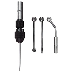 Starrett® S828HZ Wiggler/Center Finder, 0.01 in Tip, 3/8 in Shank, 0.1 in Disc, 1/4 in Ball