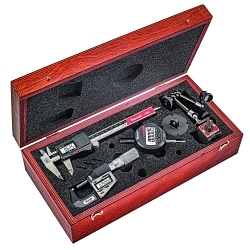 Starrett® S9721 Starrett S97 Tool Set, Set includes Caliper,Micrometer,Magnetic Base,Test Indicator, 4 Pieces