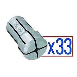 TECHNIKS 01610-33S Double Angle Collet Set, 33 Pieces, DA100 Collet System, High Carbon Steel