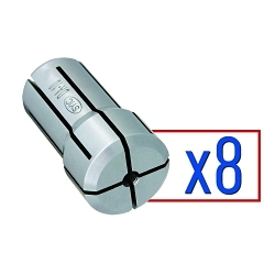 TECHNIKS 01610-8S Double Angle Collet Set, 8 Pieces, DA100 Collet System, High Carbon Steel