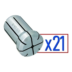 TECHNIKS 01618-21S Double Angle Collet Set, 21 Pieces, DA180 Collet System, High Carbon Steel