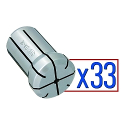 TECHNIKS 01618-33S Double Angle Collet Set, 33 Pieces, DA180 Collet System, High Carbon Steel