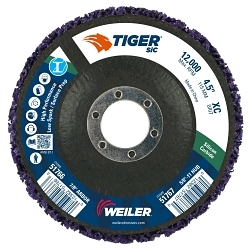 Tiger® 51766 Strip Disc, 4.5 in Dia Disc, Extra Coarse Grade, Silicon Carbide Abrasive, Type 27 Attachment