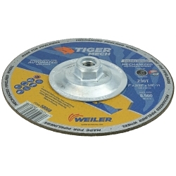 Tiger Pipeline 58068 90 deg Notching Maximum Performance Cutting Wheel, 7 in Dia 3/32 in THK, 5/8-11 UNC Center Hole, 30 Grit, Ceramic/Zirconia Alumina Abrasive