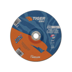 Tiger? 58077 Performance Line Depressed Center Grinding Wheel, 9 in Dia x 1/4 in THK, 7/8 in Center Hole, 24 Grit, Zirconia Alumina Abrasive