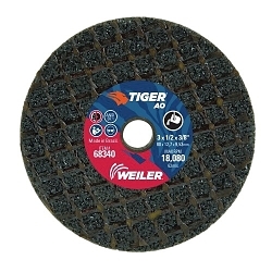 Tiger® AO 68340 T1 Portable Snagging Grinding Wheel, 3 in Max Diameter, 1/2 in THK Head, Type 1 Shape