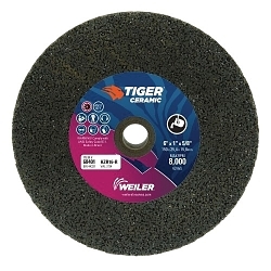 Tiger® Ceramic 68401 T1 Portable Snagging Grinding Wheel, 6 in Max Diameter, 1 in THK Head, Type 1 Shape