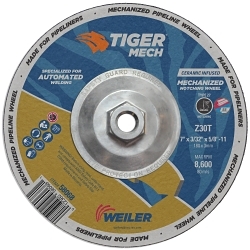 Tiger Pipeline 58068 90 deg Notching Maximum Performance Cutting Wheel, 7 in Dia 3/32 in THK, 5/8-11 UNC Center Hole, 30 Grit, Ceramic/Zirconia Alumina Abrasive