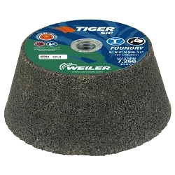 Tiger® SiC 68354 Burnt-In Sand Long Life Performance Grinding/Cup Wheel, 5 in Dia x 2 in THK, 16 Grit