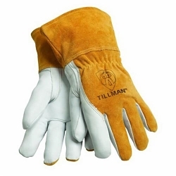Tillman™ 48M 48 Series MIG Welding Gloves, M, Split Cowhide Leather Back, Brown, Fleece