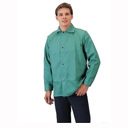 Tillman™ 6230-2X Light Duty Welding Jacket, 2XL, Westex® FR7A® Cotton, Green, Resists: Flame