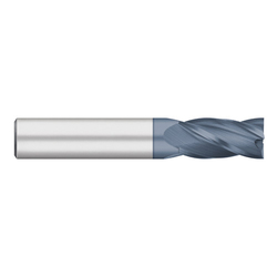 Titan USA TC99508 Center Cutting Regular Flute Single End Square End End Mill, 1/8 in Dia Cutter, 1/2 in Length of Cut, 4 Flutes, 1/8 in Dia Shank, 1-1/2 in OAL, AlTiN