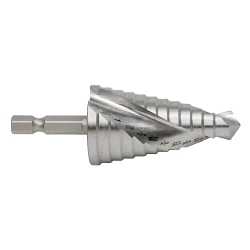 Triumph® 079011 TSDHEX Step Drill, 1/8 in Dia Min Hole, 1/2 in Dia Max Hole, 13 Steps, HSS, 13 Hole Sizes