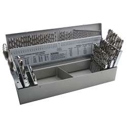 Triumph® 090560 T123 Fractional Drill Bit Set, 1/16 in, #1, A Min Drill Bit, 1/2 in, #60, Z Max Drill Bit, 115 Pieces, HSS, Bright