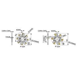 Tungaloy America 2350535 S/ASG Side Slotting Cutter, 76.2 mm Dia 2.2 mm W Cutting, SSM2*N/SSS2*N Insert