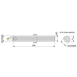 Tungaloy America 3359548 D-L-4D-SH Square Tool Holder, 105 mm L 15 mm H