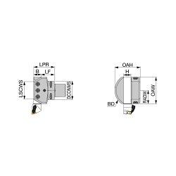 Tungaloy America 3362745 C-ASHA-HPMC Type PSC Adapter, C6 Inside Taper, 46 mm Projection, 110 mm Dia Body, Yes
