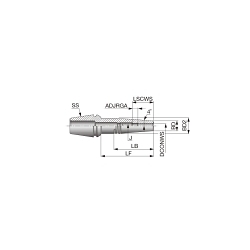 Tungaloy America 4500710 ER-SRK ER with shrink Holder, 10 mm Dia, ER32 Machine Side, For Use With JET2 Collet, Yes