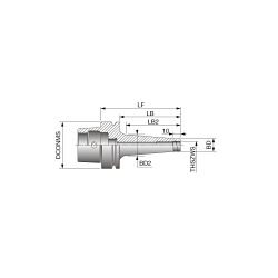 Tungaloy America 4504547 HSK E-ODP (TungFlex) Adapter, 63 mm Shank Connection, HSK Taper Shank, 63 mm Taper, 75 mm Projection, Yes