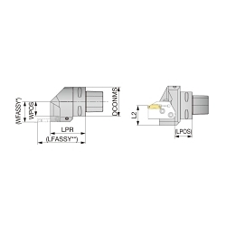 Tungaloy America 6706255 C-CHSR/L Tool Holder, C4 System, Right Hand Cutting
