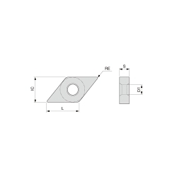 Tungaloy America 6741653 DNMG-HRF Insert, DNMG Insert, Diamond/Rhombic Shape, Neutral Cutting, For Use On Stainless Steel/Hard Materials/Super-Alloys/Titanium, Solid Carbide