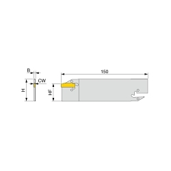Tungaloy America 6713342 CCH-W Blade, Insert Compatibility: WGE20, Steel