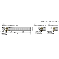 Tungaloy America 6715175 EXN03 Double Sided End Mill, LNMU0303ZER-MJ Insert, 20 mm Dia Cutting, Steel