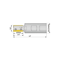 Tungaloy America 6784822 ETTL Long Edge Thread Milling Cutter, 19 mm Dia Cutting, TL25DIR1.5ISO Insert