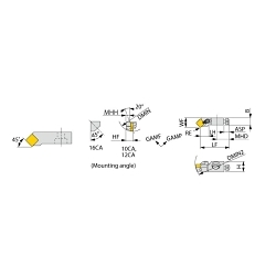 Tungaloy America 6802532 CSSP-CA Clamp-On Cartridge Set, SPGN120308 Insert, SPGN120308 Insert, Left Hand Cutting