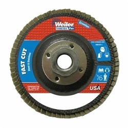 Wolverine™ 31353 Fast Cut Coated Abrasive Flap Disc, 4-1/2 in Dia Disc, 120 Grit, Fine Grade, Zirconia Alumina Abrasive, Type 29/Angled Disc