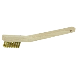 Vortec Pro? 44810 Small Handle Straight Scratch Brush, 7-1/2 in L x 1/2 in W Block, 1/2 in L Brass Trim