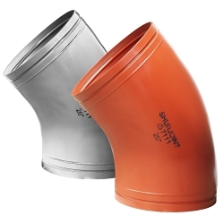 VSH SHURJOINT® SJTW111LR14P Shurjoint Elbow, Steel, 14 in Nominal, Grooved End Style, Painted, Import